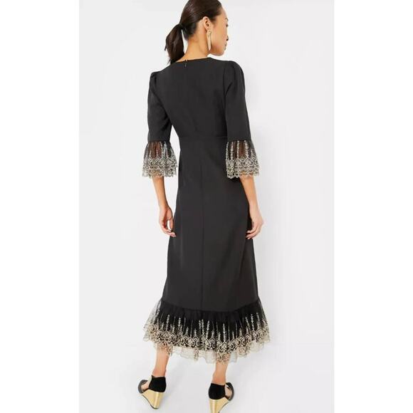 TUCKERNUCK Pomander Place Black Gold Lace Lillith Dress NWT Size Medium - Picture 4 of 11